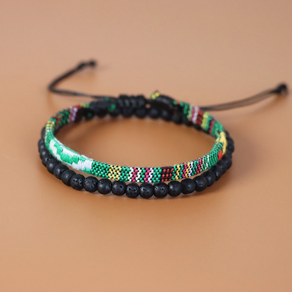 Vävda armband 2 st Flerfärgad