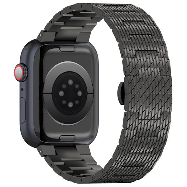 Tekstureret stålrem til Garmin Forerunner 165/165 Music/168/168 Music/D2 Air X10/Bounce/vivoactive 5/Active 5/VivoMove T Sort 20mm