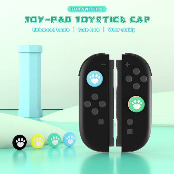 Kompatibel med SWITCH2 Hjärtformade Silikon Tumgrepp för Förbättrad Kontroll Vit