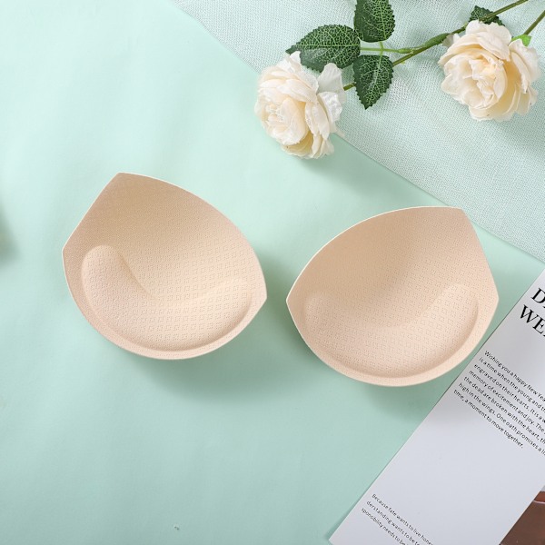 1 par trekantsamlende udskiftelige bh-puder til kvinders bh-skål Beige