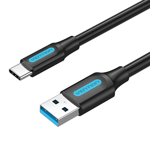 USB 3.0 A til USB-C kabelventil COZBH 2m Sort PVC