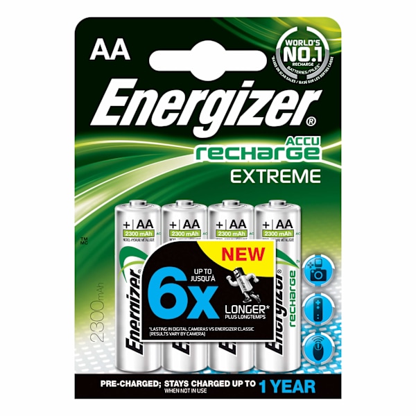 ENERGIZER Batteri AA/LR6 Laddbart Ni-Mh 2300mAh 4-pack