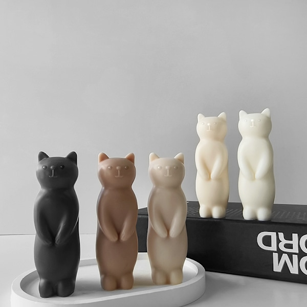 Silikonform för gipsfigurer, söt katt