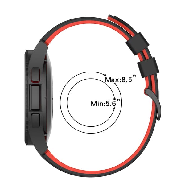 Samsung Galaxy Watch 4 Classic rannekoru silikoni Black+Red Black+Red