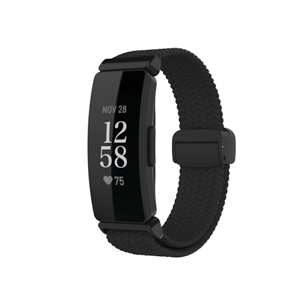 Stilrent vävt magnetband i nylon för Fitbit Inspire 3 Svart