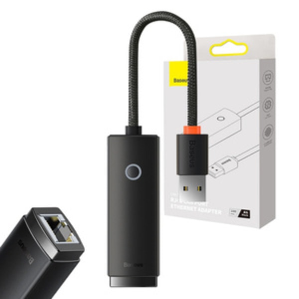Baseus Lite Series USB till RJ45 nätverksadapter, 100 Mbps (svart)