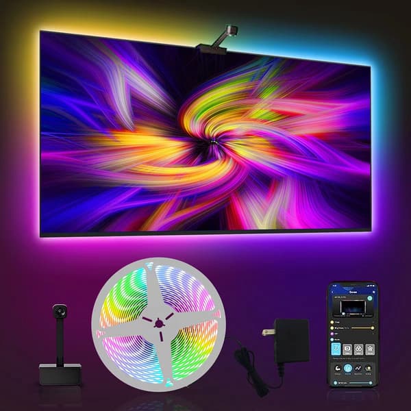 3.8M LED Strip Lights med TV Sync Controller & Fjernbetjening