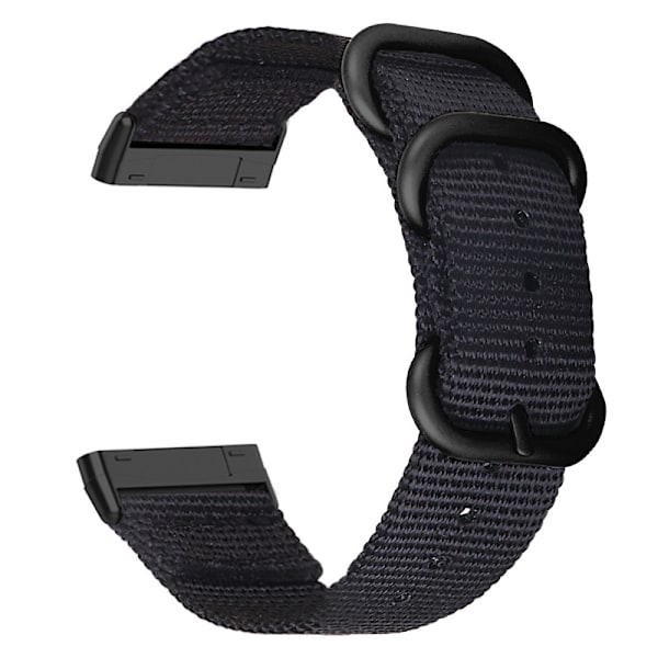 Nylon Canvas Armband för Fitbit Versa 3/Sense Svart