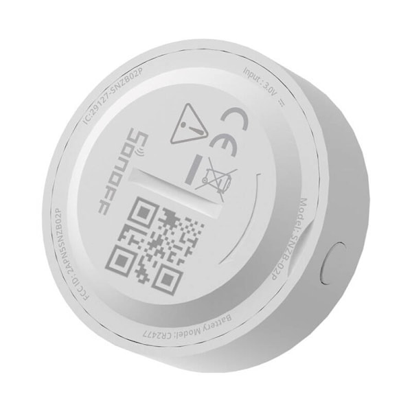 ZigBee Sonoff SNZB-02P smart temperatur- og fugtighedssensor (rund)