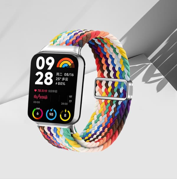 Xiaomi Band 9 Pro Rainbow Nylon Loop Rem - Opgraderet Magnetisk 2.0 Xiaomi 8