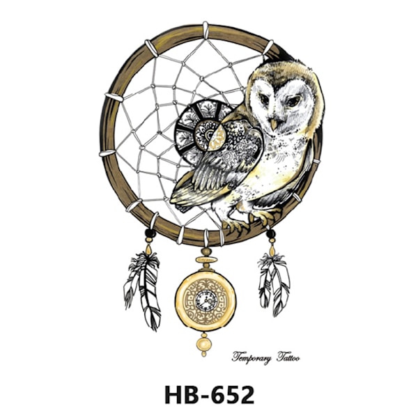 Dreamcatcher tilapäinen tatuointihiha, suurikokoinen käsivarren tatuointitarra 2