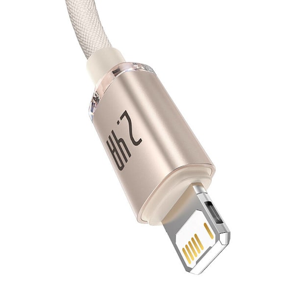 USB-kabel til iP Baseus Crystal Shine, 2,4A, 2m (rød)