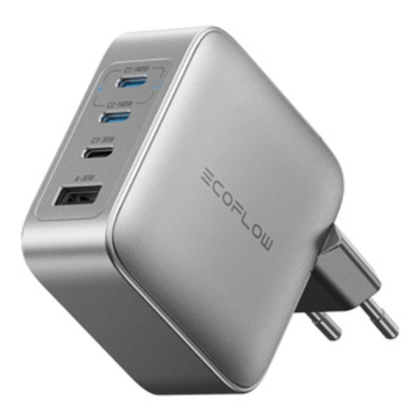 EcoFlow RAPID Pro 140W strømforsyning, 3xUSB-C, 1xUSB-A, GaN