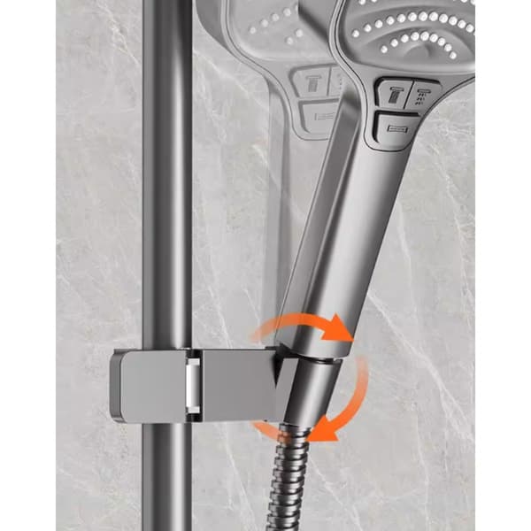 2-Pack Universal Clamp-on Shower Head Holder kompatibelt med 24-34mm Rods med Justerbart Vinkel- och Snabbklämfäste Silver Silver