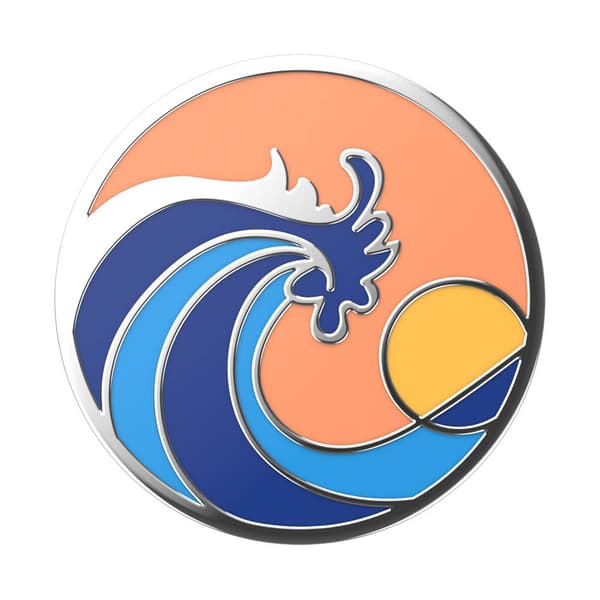 PopGrip PREMIUM Enamel Ride The Wave Coral