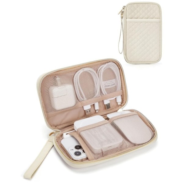 Bärbar elektronikväska Beige