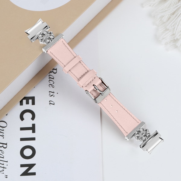 Klockarmband i äkta läder för Samsung Watch 4/5/6/7 Rosa