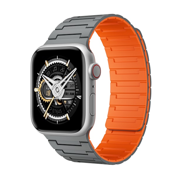 Magnetisk løkkerem til Apple Watch (42/44/45/49 mm) - EU-patent Grå Orange