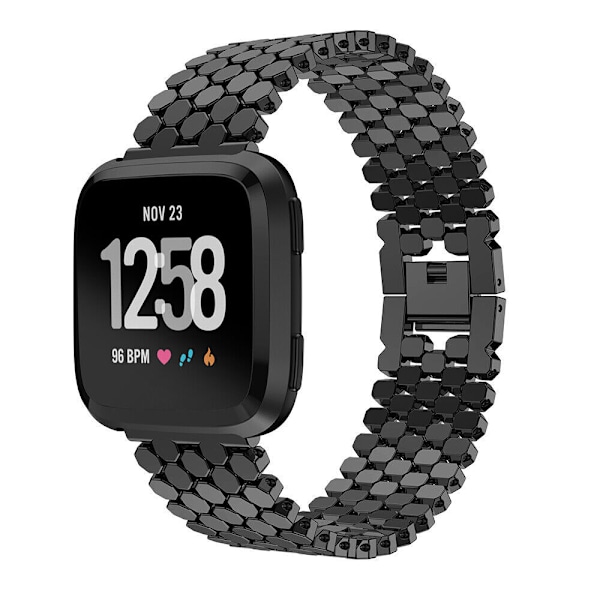 Klockarmband i Rostfritt Stål för Fitbit Versa Smartwatch Fitbit Versa 4 Svart