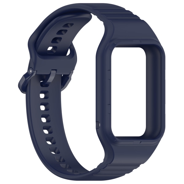 Silikonklockband med Ram för Xiaomi Mi Band 8 Pro Blå