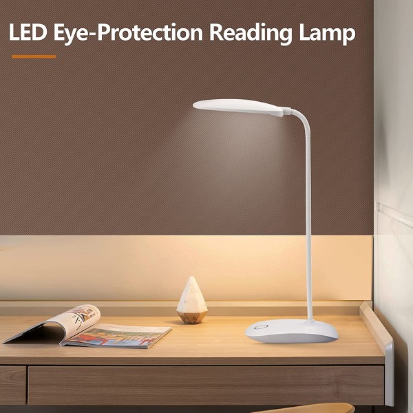 Uppladdningsbar LED bordslampa vridbar, dimbar, Vit