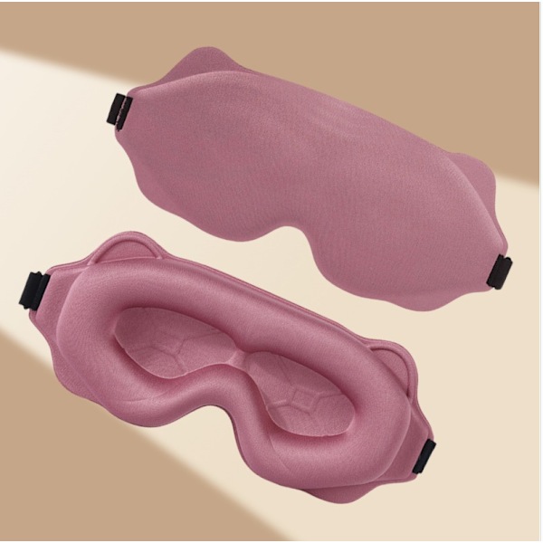 3D Konturformad Mörkläggande Sovmask för Resor och Vila Rosa