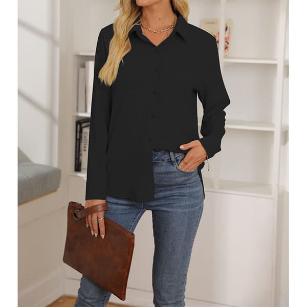 Klassisk langærmet skjorte Black XL Black XL