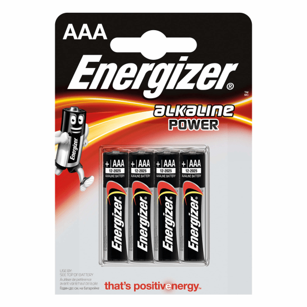 ENERGIZER Batteri AAA/LR03 Alkaline Power 4-pack