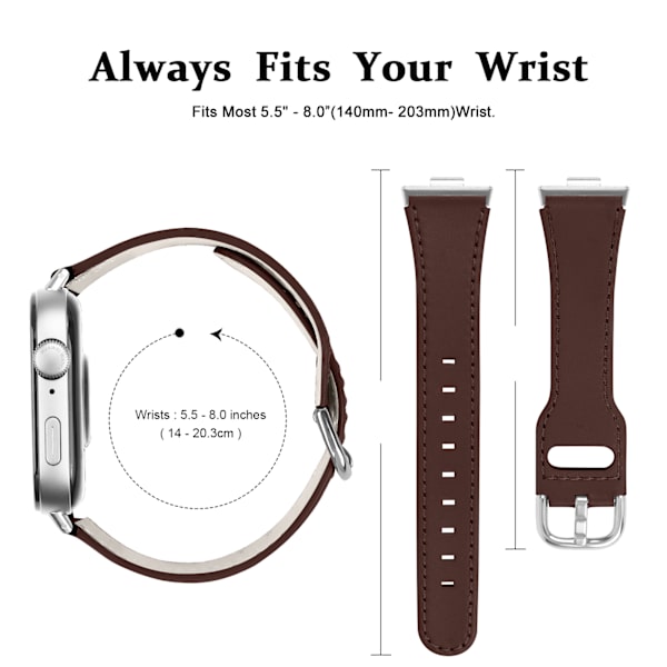 Huawei Watch Fit 3 Nahkaranneke kahvia