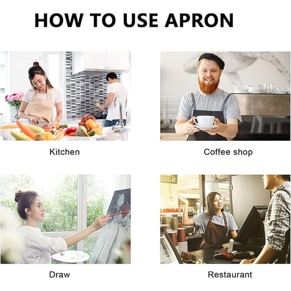 Justerbart vandtæt polyesterforklæde til køkken og restaurant - 2 stk. sæt, ideelt til madlavning coffee coffee