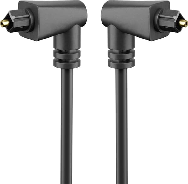 TOSLINK-kabel, 2-foldet, vinklet og drejeligt