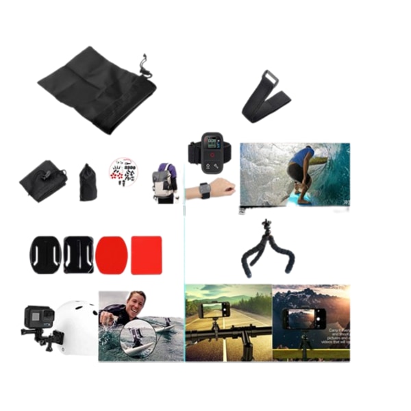 INF Tarvikkeet toimintakameraan 58 osaa GoPro 9/8/7, Insta 360, DJI Osmo Action