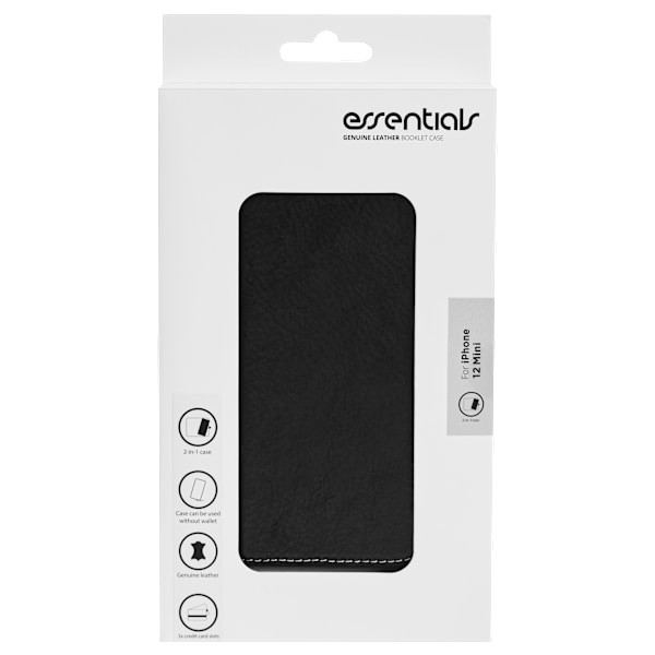 iPhone 12 mini leather wallet, detachable, Black