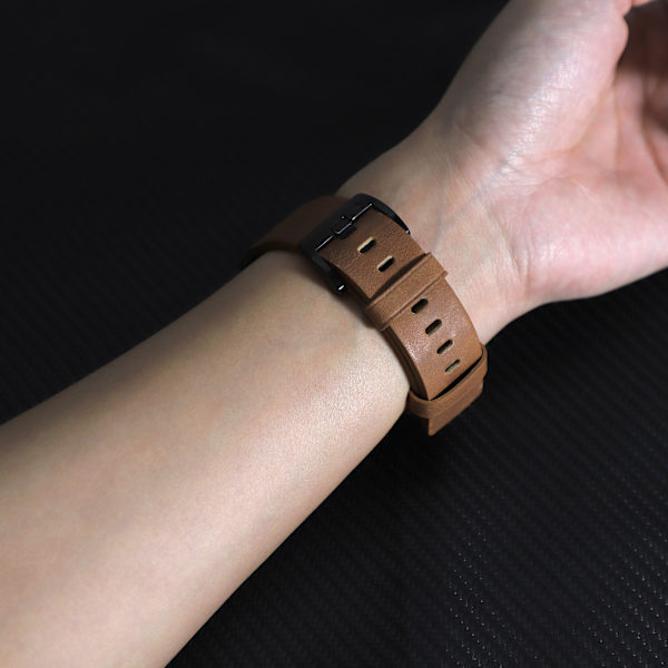 Horween läderarmband för Apple Watch 42/44/46/49 mm - mörkbrun Brun