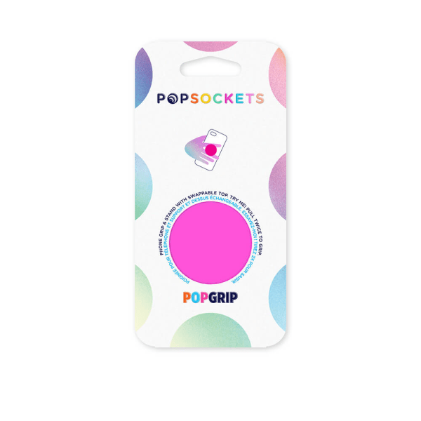 POPSOCKETS Neon Day Glo Pink Avtagbart Grip med Ställfunktion