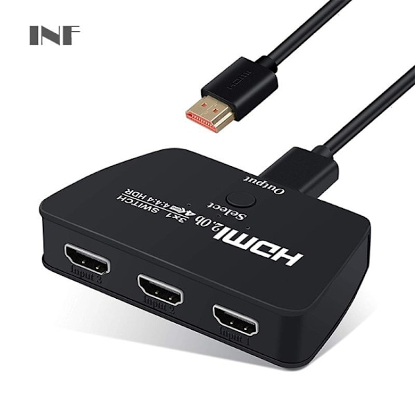 INF HDMI Switch 3-1 med HDR, 3D og 4K (2160p)