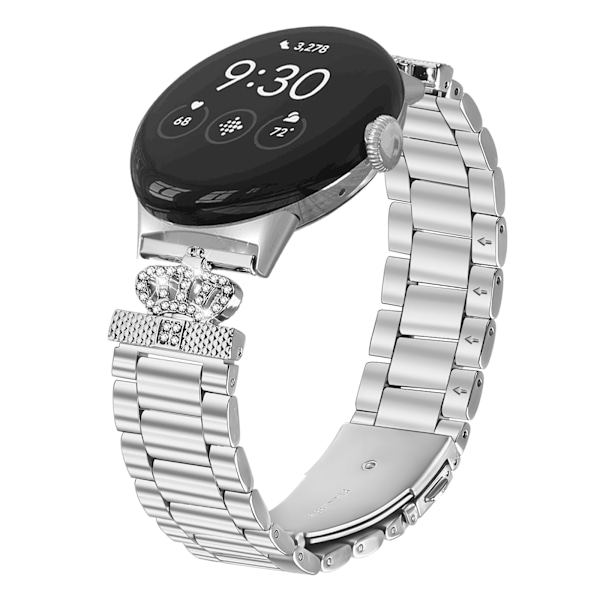 Armband i rostfritt stål med gnistrande krona för Google Pixel Watch