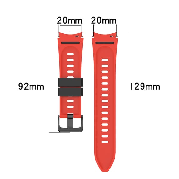 Samsung Galaxy Watch 4 Classic armband silikon Black+Red Black+Red