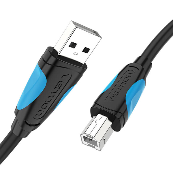 Printerkabel USB 2.0 A til USB-B Ventilation VAS-A16-B1000 10m Sort