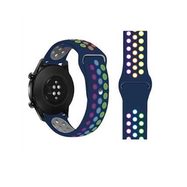 Klockarmband i Silikon Samsung Galaxy Watch 4 40mm 44mm/Gear Sport, Huawei Watch GT3/GT2 42 mm, Honor Watch SE, Garmin V Blå 20 mm