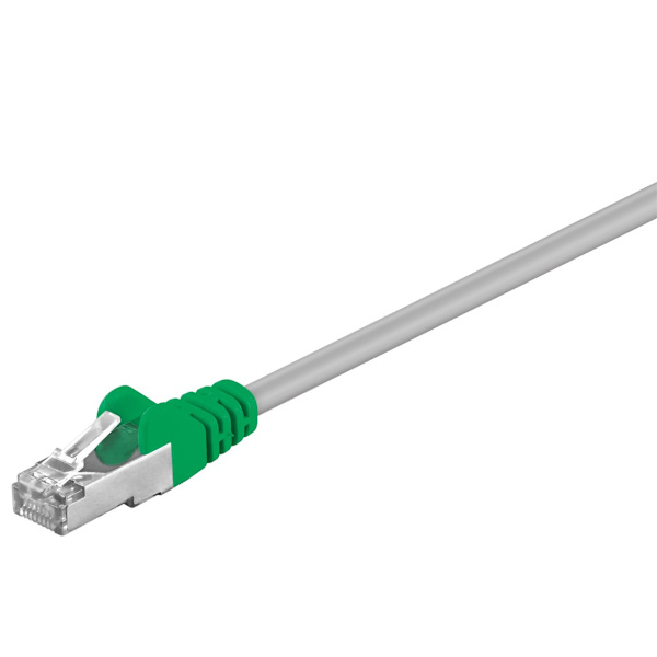 CAT 5e, F/UTP krydset netværkskabel, grå, Grøn