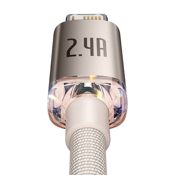 USB-kabel til iP Baseus Crystal Shine, 2,4A, 2m (rød)