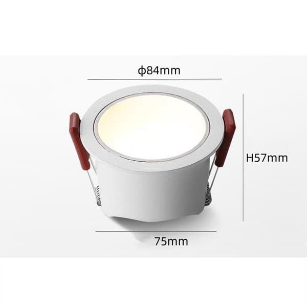 2-Pack 7W LED Infällda Downlights, 75mm Utskärning, 4000K, Anti-Bländning, Hög CRI för Vardagsrum och Sovrum