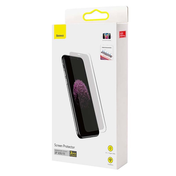 Baseus 0,3 mm skärmskydd (2st förpackning) för iPhone XR/11 6,1 tum