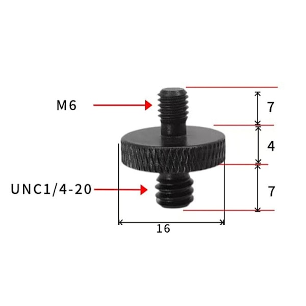 Jalustan kierreadapteri 1/4" - M10 - 5 kpl M6