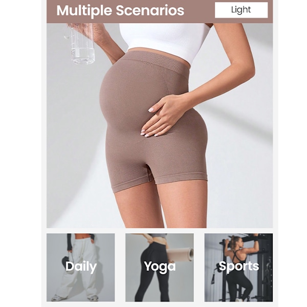 Graviditetscapreleggings, 2-pack över magen träningsyogabyxor L