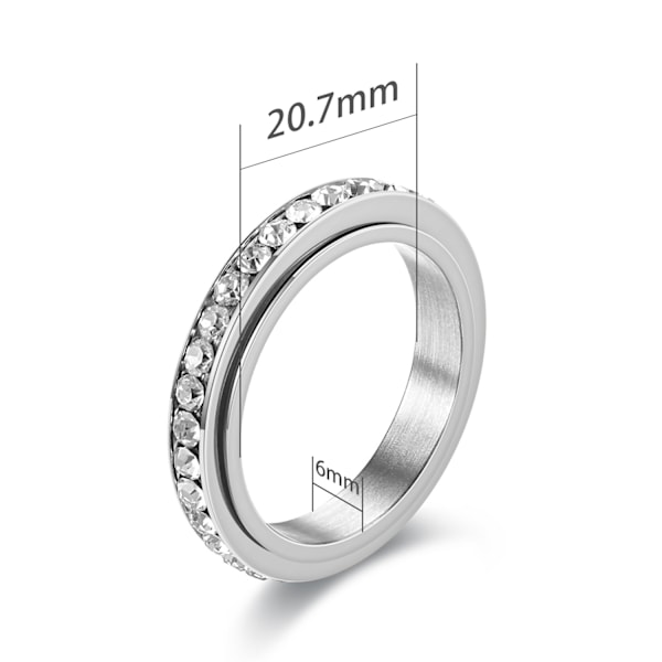 Pyörivä anti-stressirengas Hopea 20.7 mm
