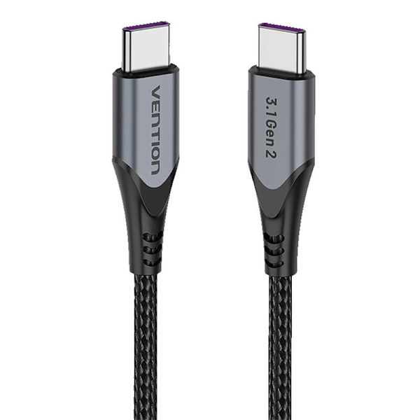USB-C till USB-C 100W Ventilation TAHHF 5A 1m USB 3.1 Gen2 4k-kabel (grå)
