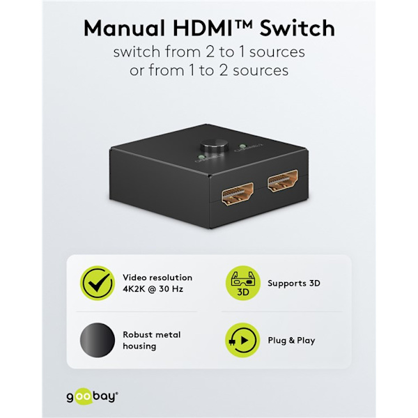 HDMI™-omkopplare 2 till 1