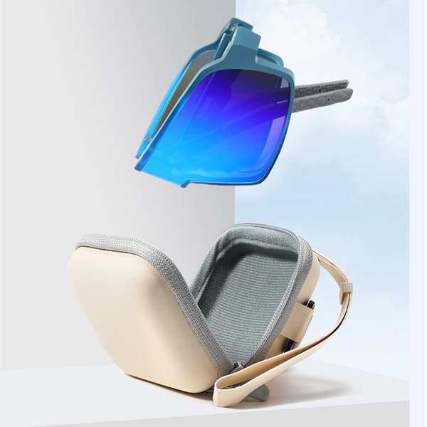 Foldbare sports-solbriller med etui